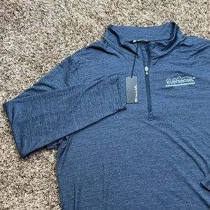 TravisMathew Heathered Blue Quarter Zip Pullover XXL